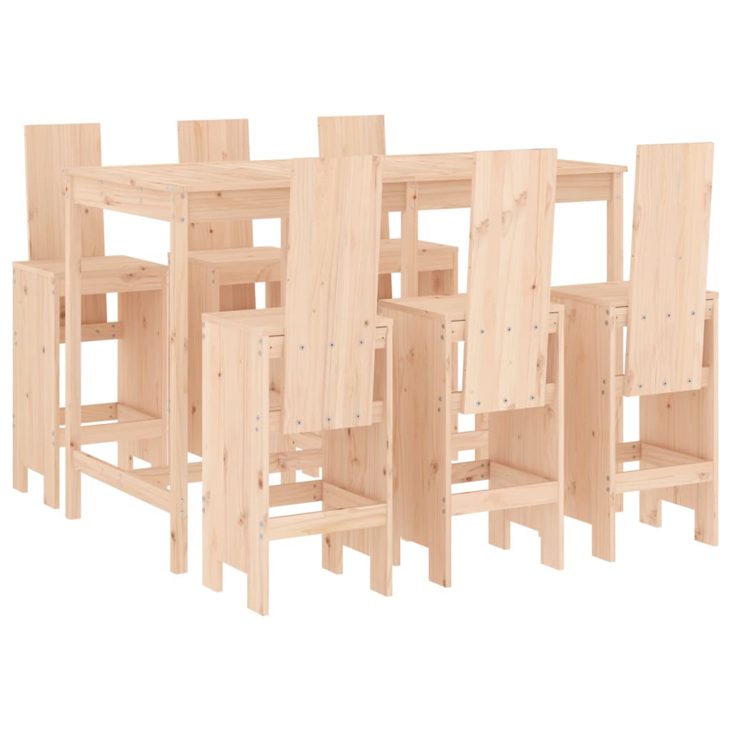 vidaXL 7 Piece Garden Bar Set Solid Wood Pine