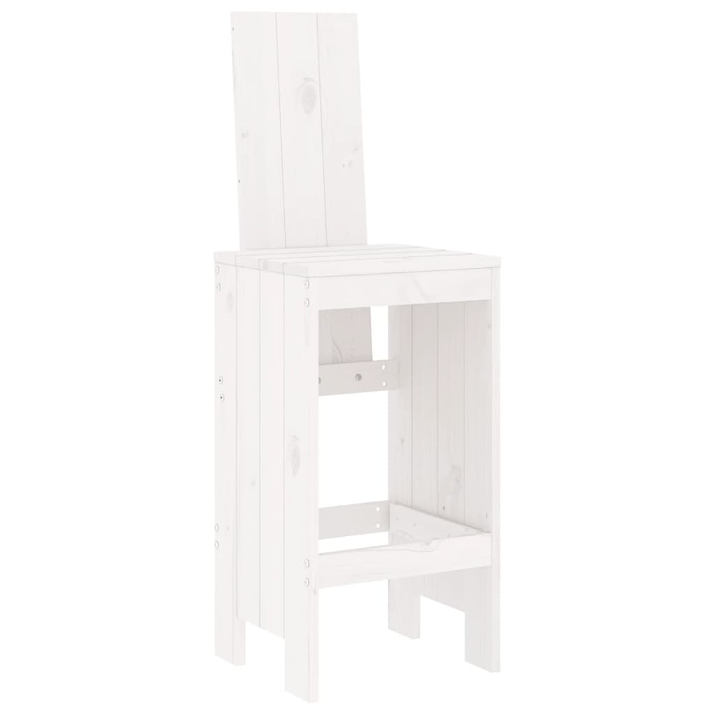 Garden Bar Set | White | Solid Pine Wood | Seats 6 | Footrest