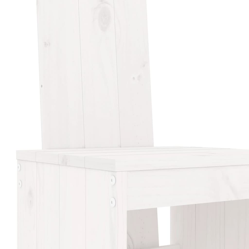 Garden Bar Set | White | Solid Pine Wood | Seats 6 | Footrest