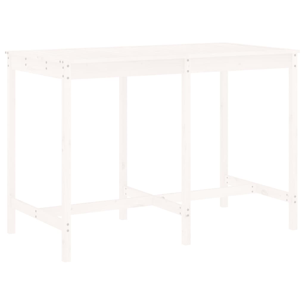 Garden Bar Set | White | Solid Pine Wood | Seats 6 | Footrest