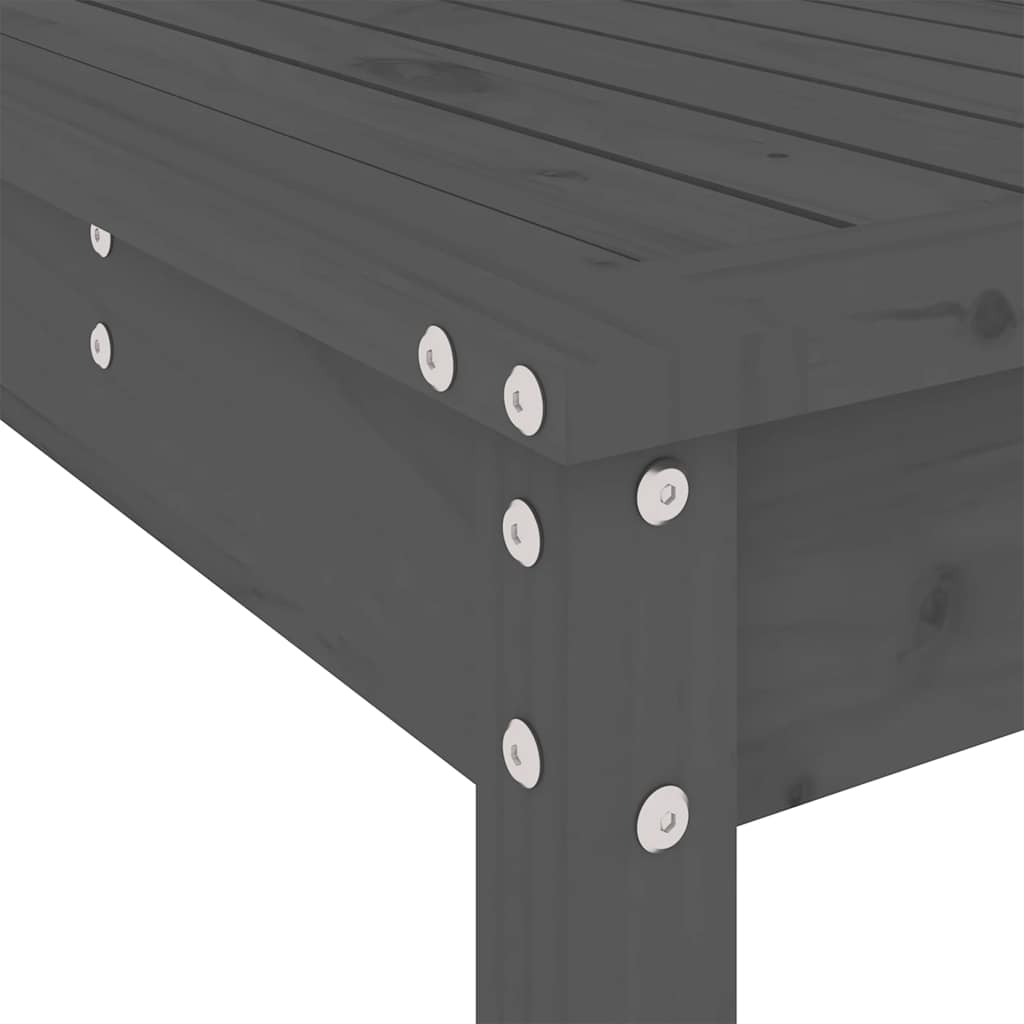 Garden Bar Set | Grey | Solid Pine Wood | 7 Piece | Footrest