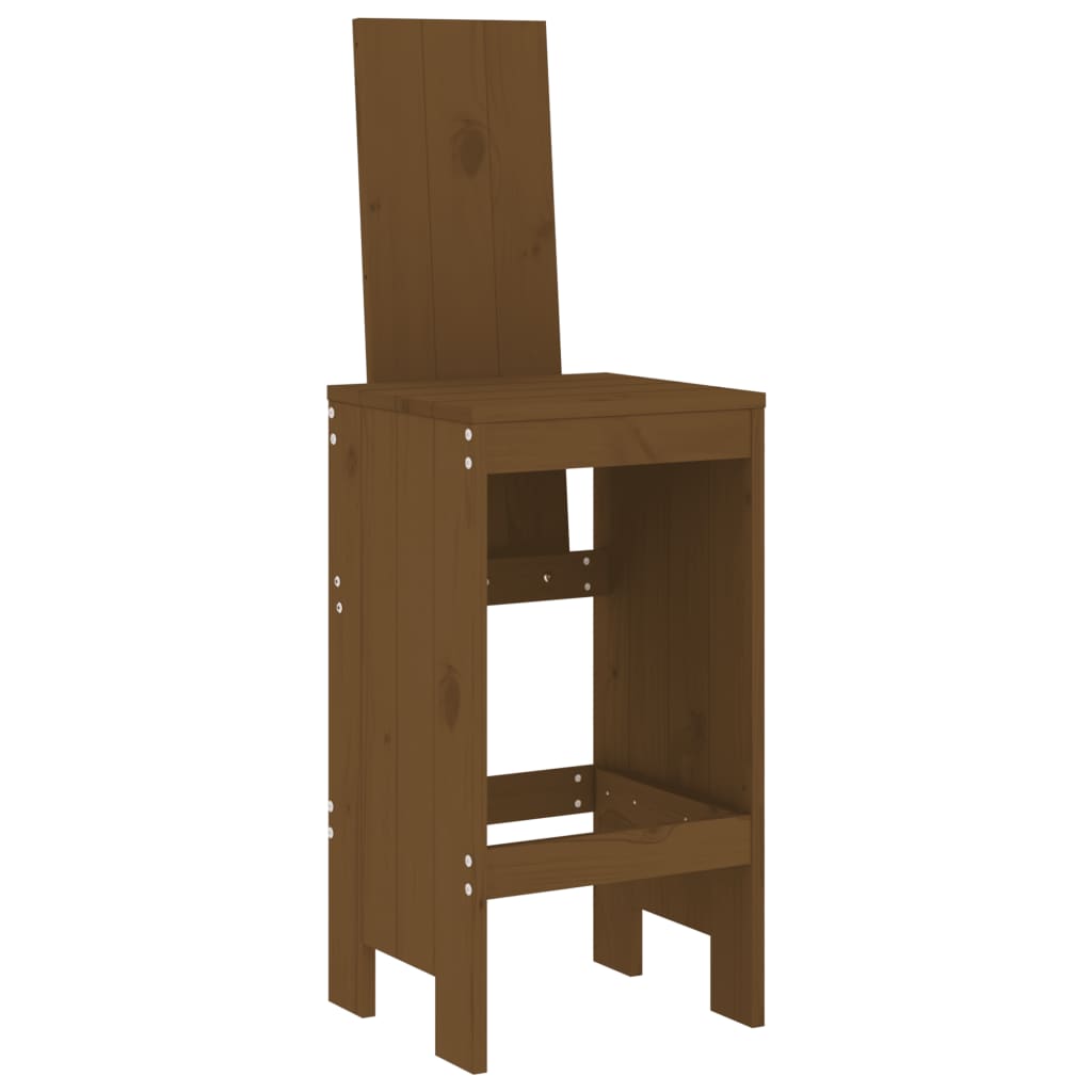 Garden Bar Set | Honey Brown | Solid Pine Wood | Large | Footrest