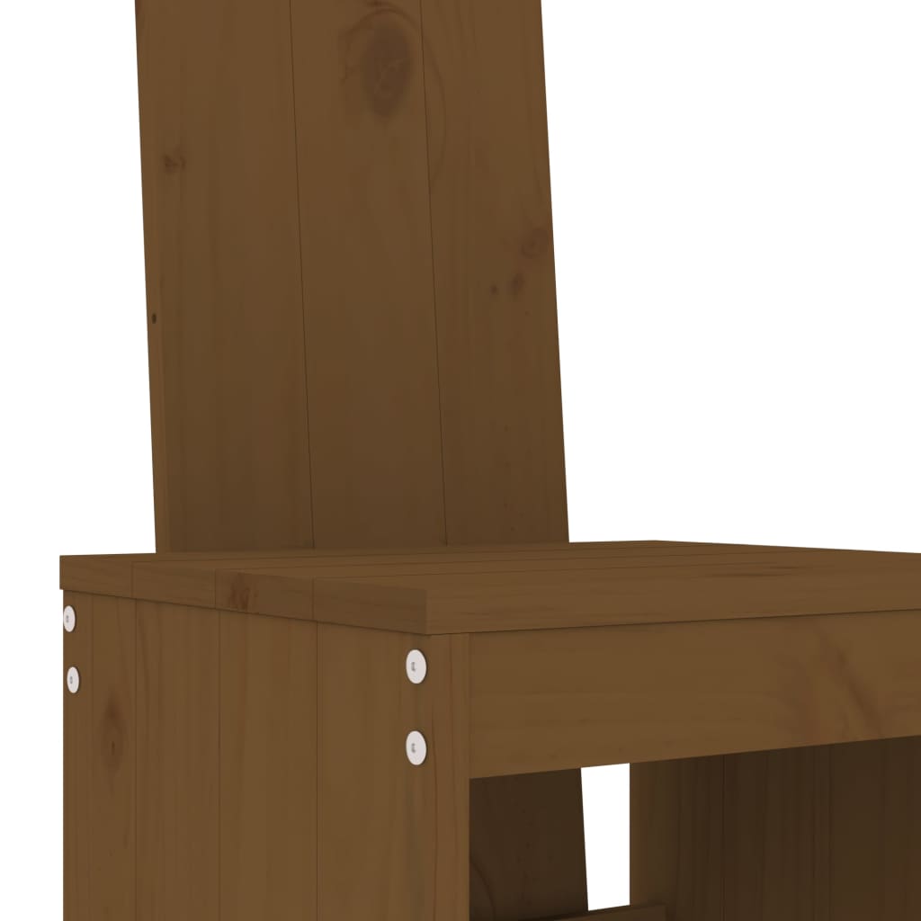 Garden Bar Set | Honey Brown | Solid Pine Wood | Large | Footrest