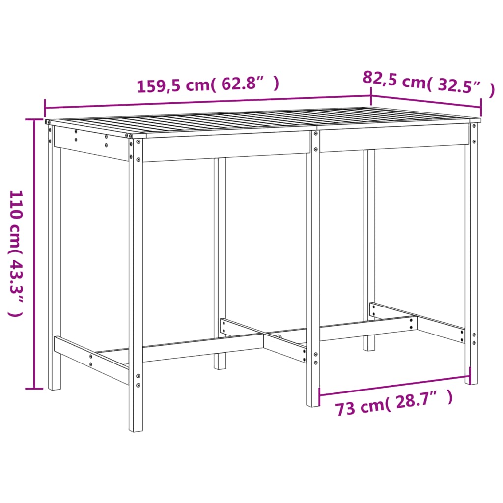 Garden Bar Set | Natural Wood | Solid Douglas Fir Wood