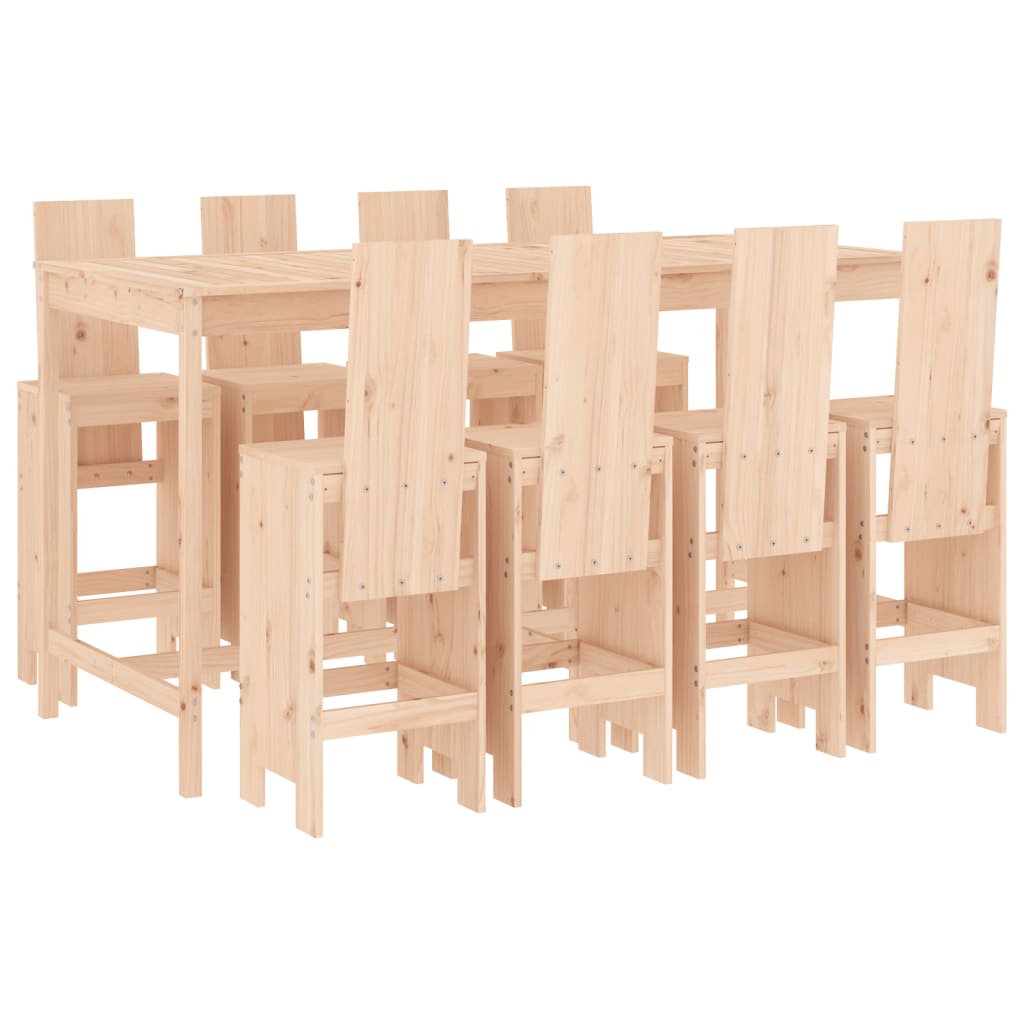 Garden Bar Set | Natural Pine | Solid Pine Wood | Large | Seats Lots