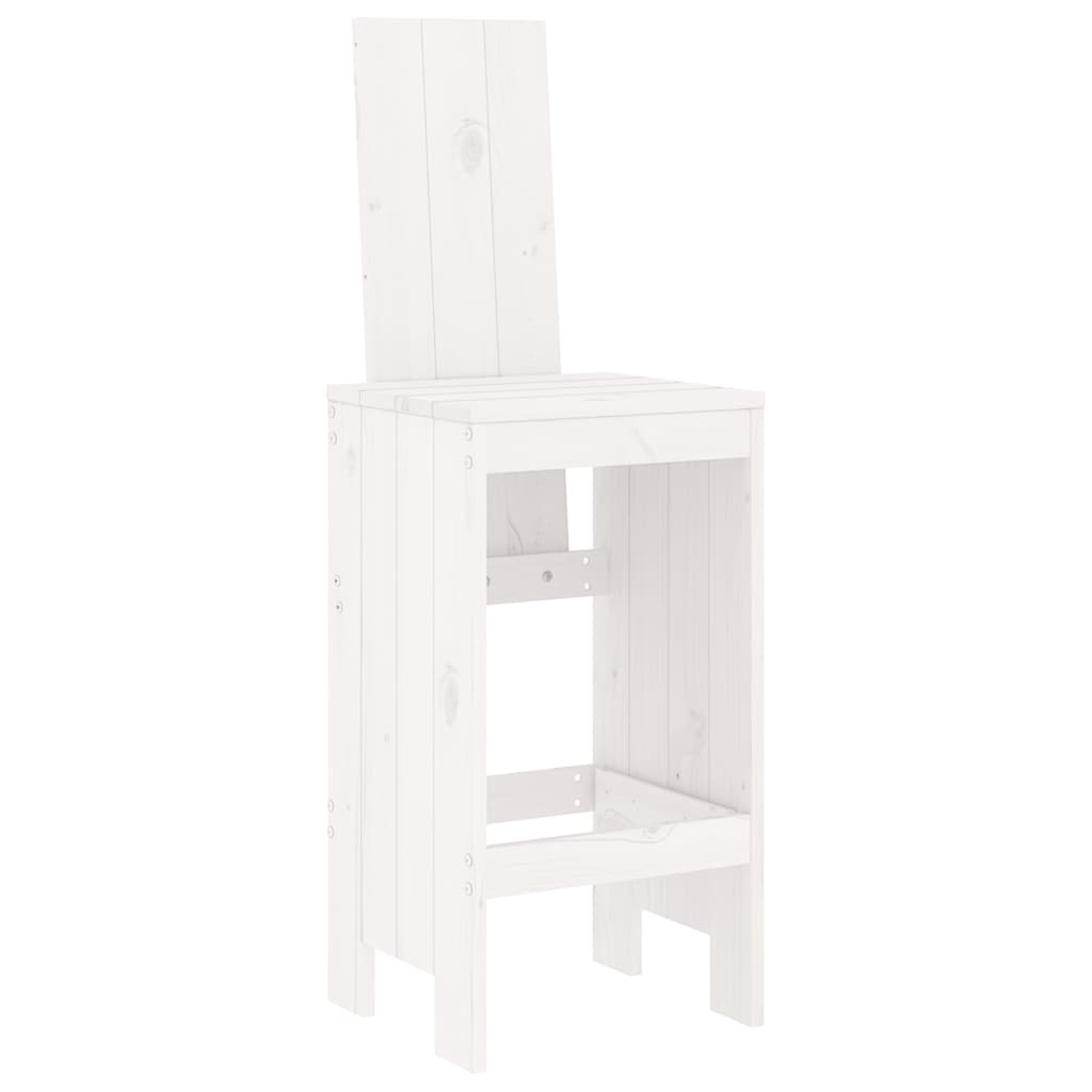 Garden Bar Set | White | Solid pine wood | Large | Footrest