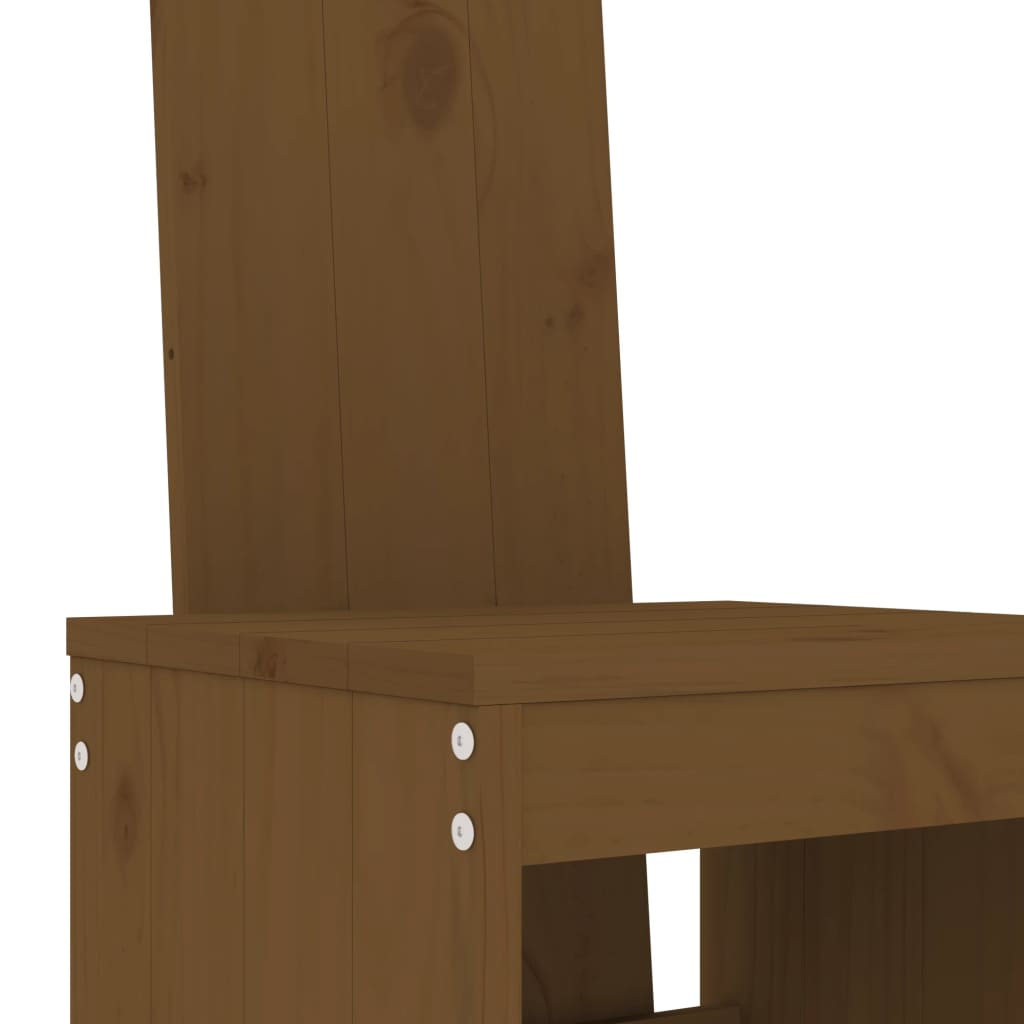 Garden Bar Set | Honey brown | Solid pine wood | Fits 8 people | Footrest