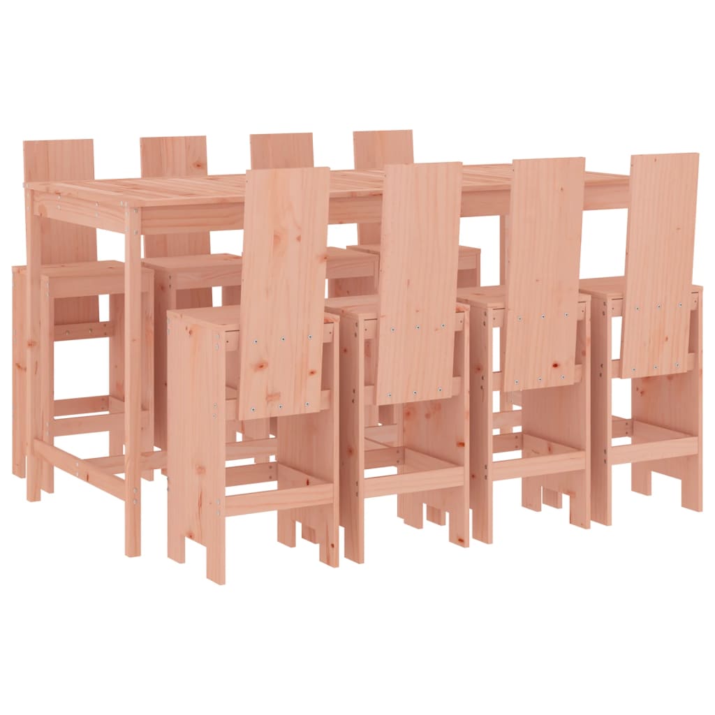 Garden Bar Set | Natural Wood | Solid Douglas Wood | Table for 8