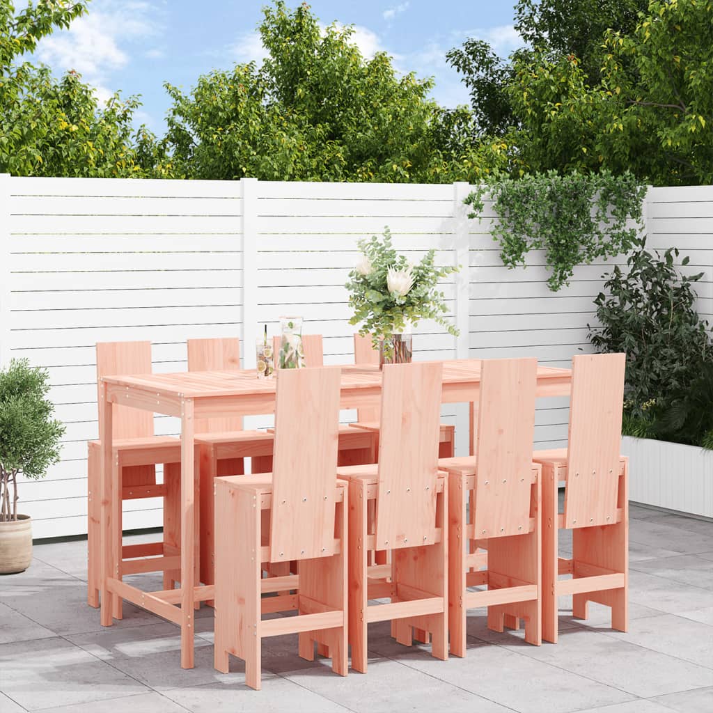 Garden Bar Set | Natural Wood | Solid Douglas Wood | Table for 8
