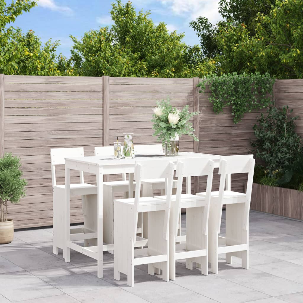 Garden Bar Set | White | Solid pine wood | Regular |  Durable