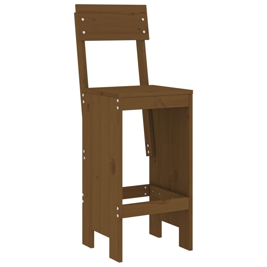 Garden Bar Set | Honey brown | Solid pine wood | Medium | Footrest