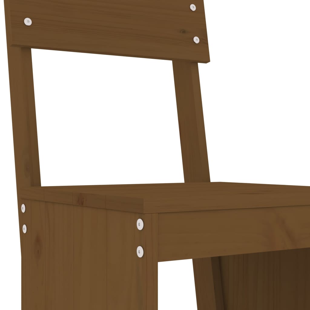 Garden Bar Set | Honey brown | Solid pine wood | Medium | Footrest