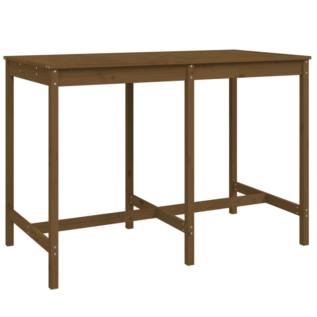 Garden Bar Set | Honey brown | Solid pine wood | Medium | Footrest
