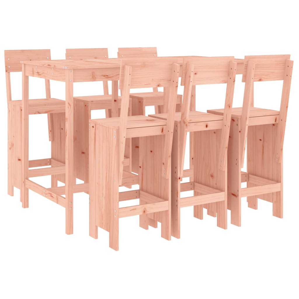 Garden Bar Set | Natural Wood | Solid Douglas Fir Wood | Large | Footrest