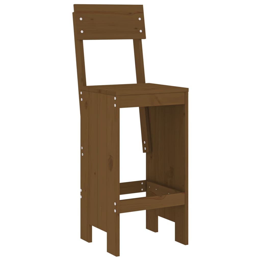 Garden Bar Set | Honey Brown | Solid Pine Wood | Large | Footrest