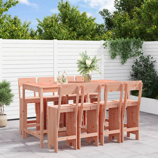 Garden Bar Set | Brown | Solid Douglas wood | Large | Footrest
