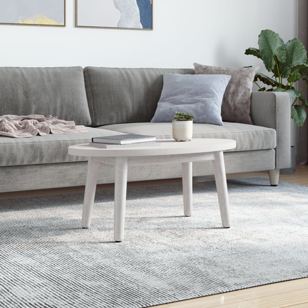 Table Top White 70x35x2.5 cm Solid Wood Pine Oval