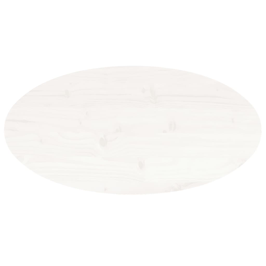 Table Top White 70x35x2.5 cm Solid Wood Pine Oval