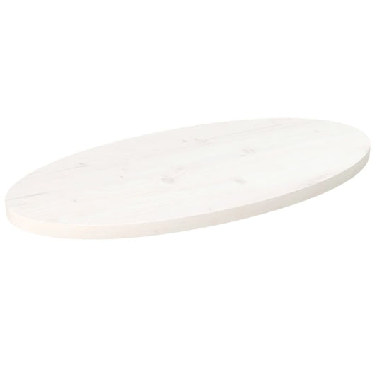 vidaXL Table Top White 80x40x2.5 cm Solid Wood Pine Oval