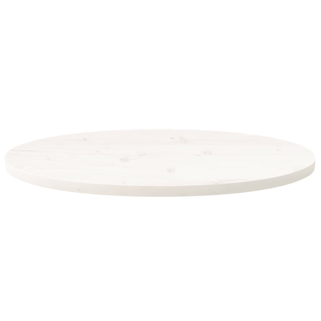 vidaXL Table Top White 80x40x2.5 cm Solid Wood Pine Oval