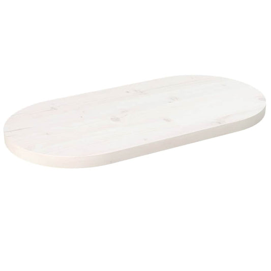 Table Top White 60x30x2.5 cm Solid Wood Pine Oval