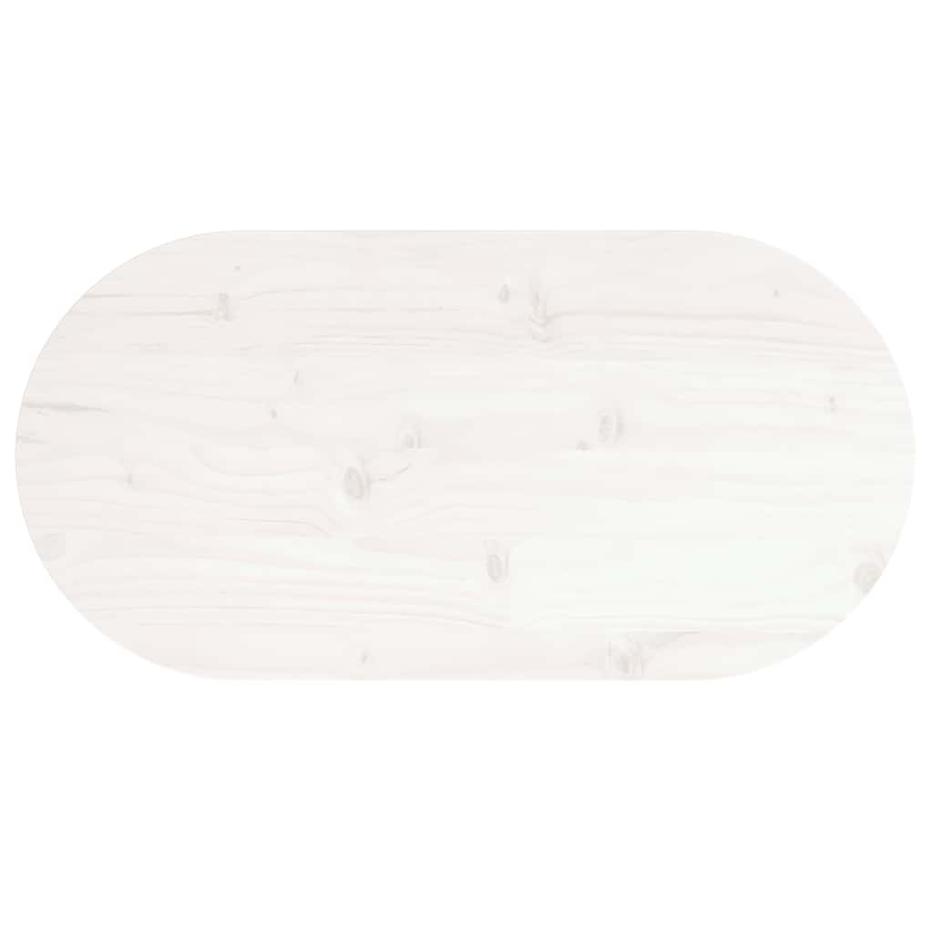 Table Top White 60x30x2.5 cm Solid Wood Pine Oval