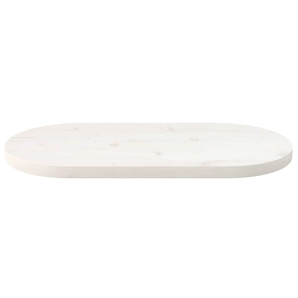 vidaXL Table Top White 70x35x2.5 cm Solid Wood Pine Oval