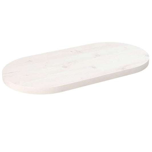 vidaXL Table Top White 80x40x2.5 cm Solid Wood Pine Oval