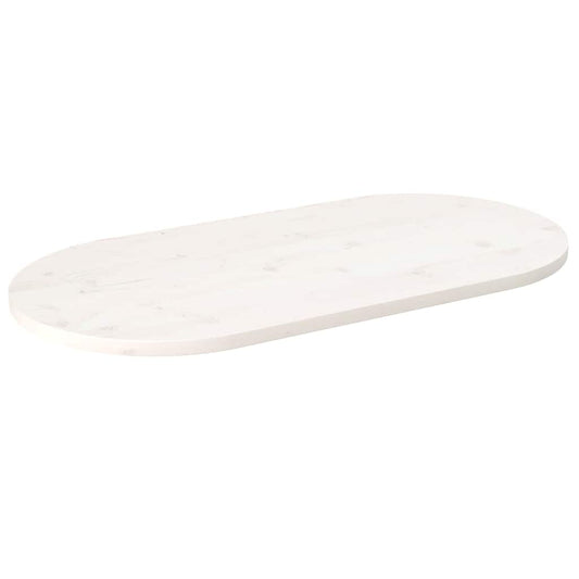 Table Top White 90x45x2.5 cm Solid Wood Pine Oval