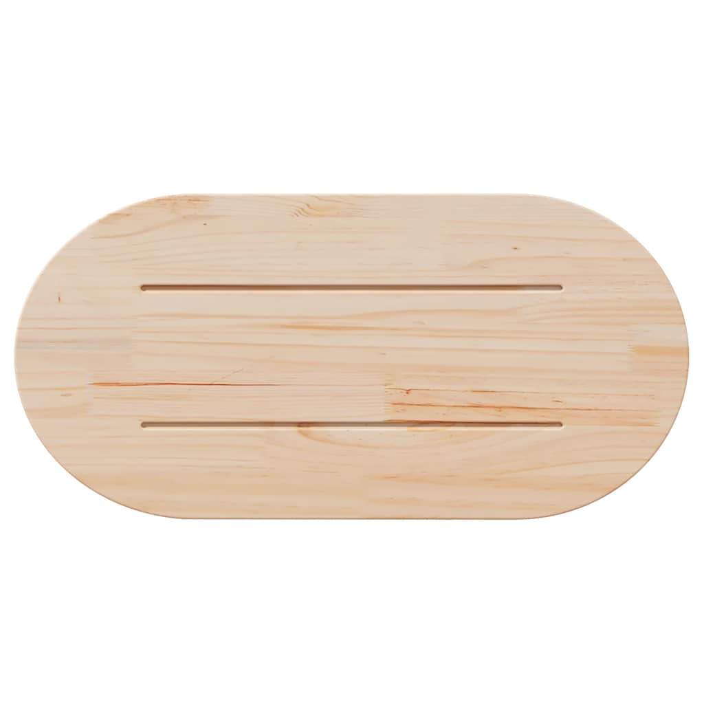 Table Top White 90x45x2.5 cm Solid Wood Pine Oval