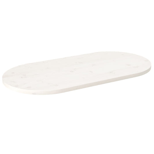 vidaXL Table Top White 100x50x2.5 cm Solid Wood Pine Oval