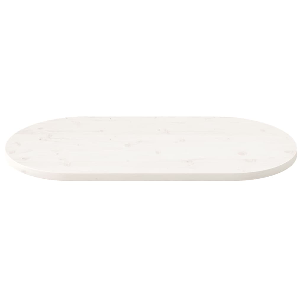 vidaXL Table Top White 100x50x2.5 cm Solid Wood Pine Oval