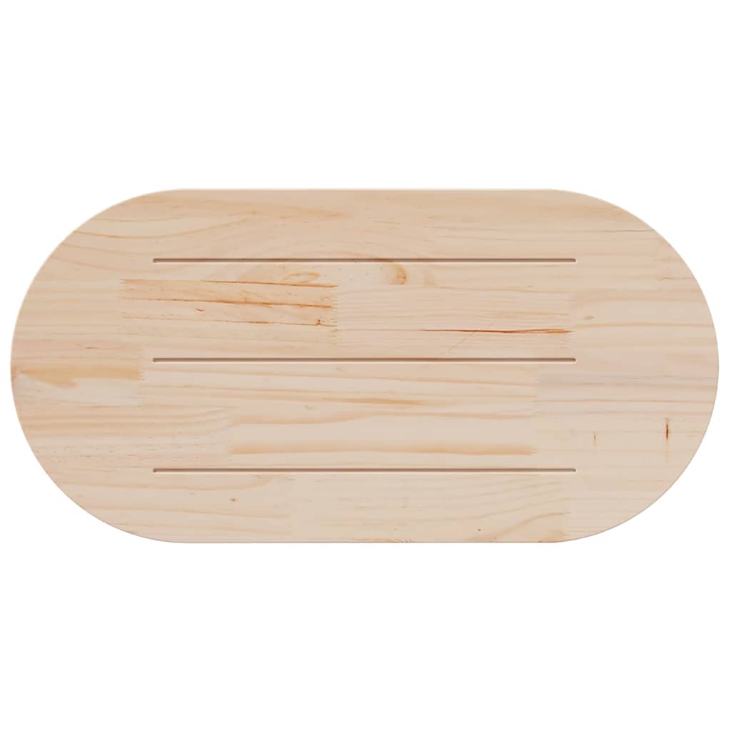 Table Top White 100x50x2.5 cm Solid Wood Pine Oval