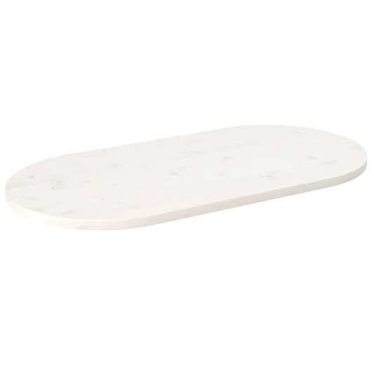vidaXL Table Top White 110x55x2.5 cm Solid Wood Pine Oval