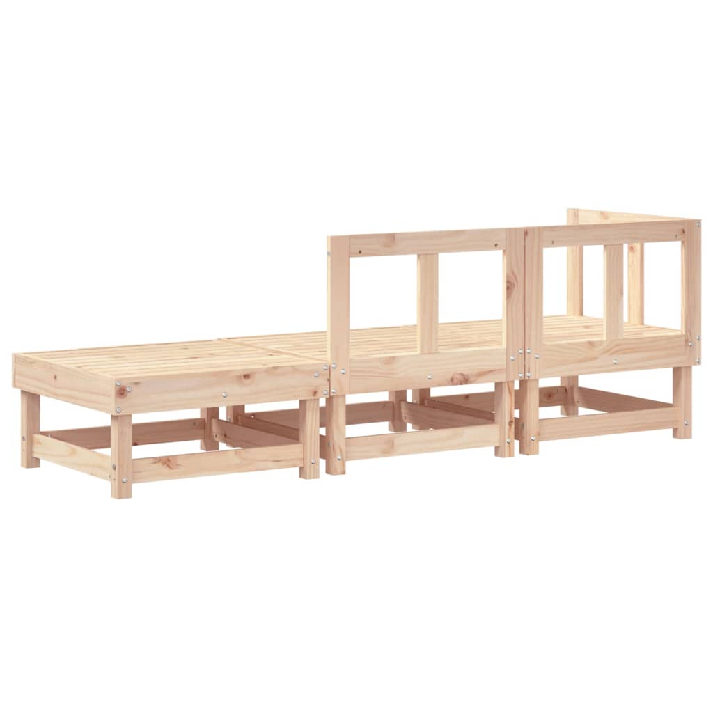 vidaXL 3 Piece Garden Lounge Set Solid Wood Pine