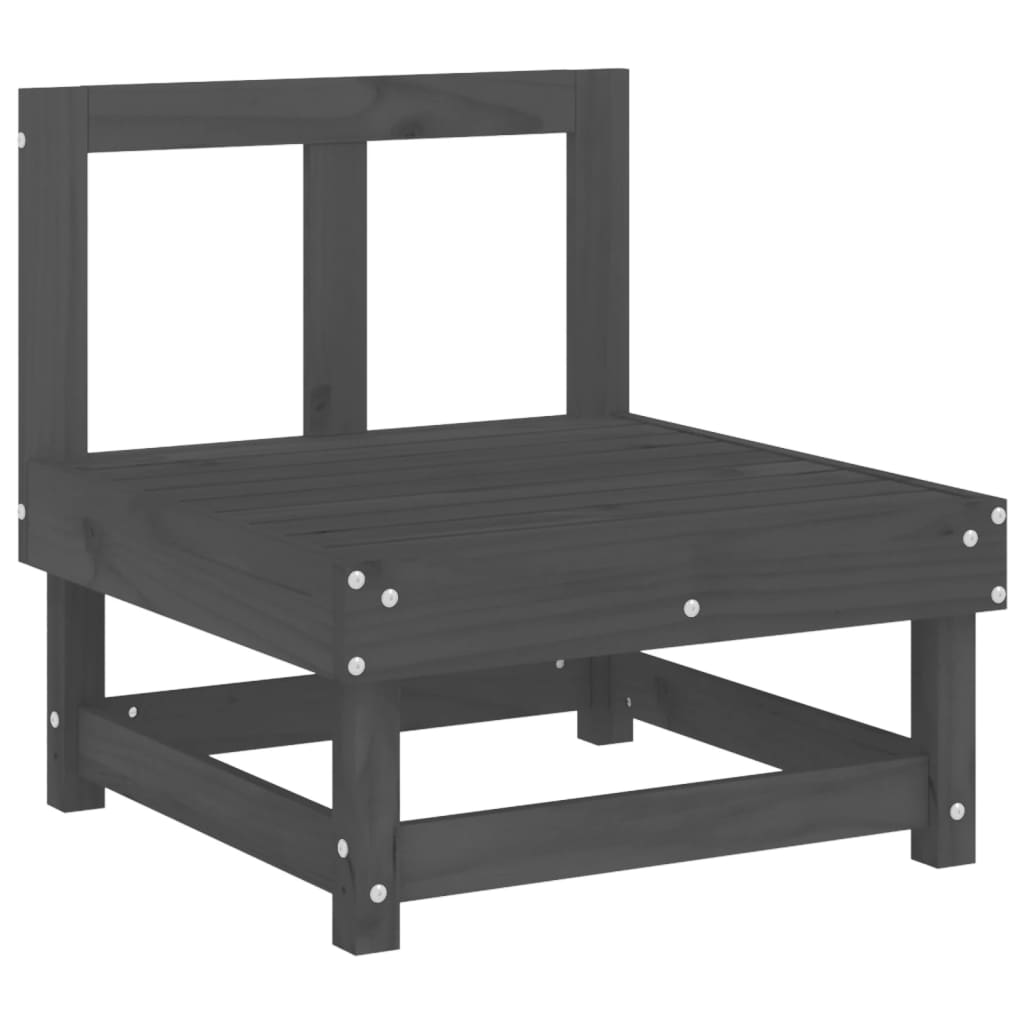 3 Piece Garden Lounge Set Grey Solid Wood Pine