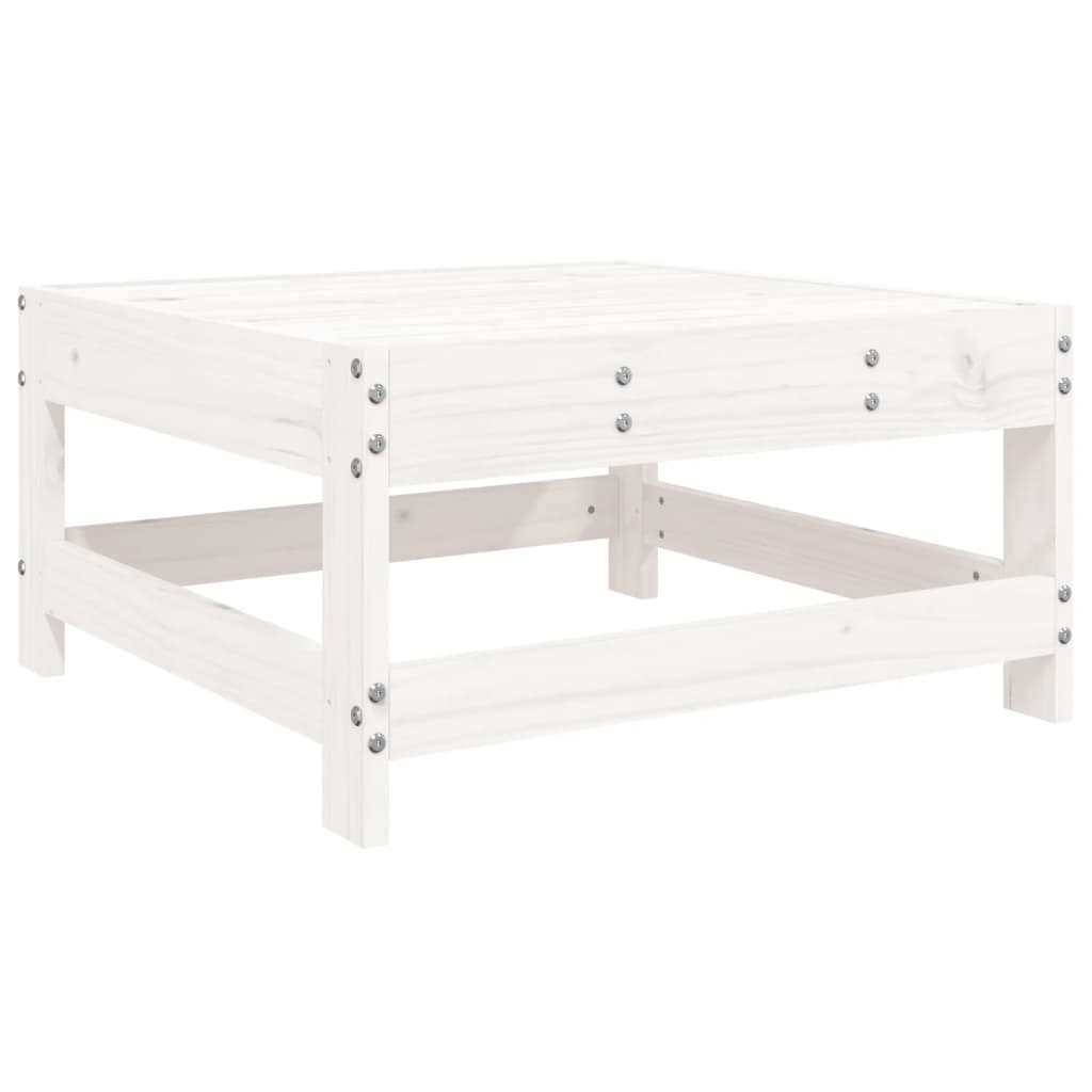 3 Piece Garden Lounge Set White Solid Wood Pine