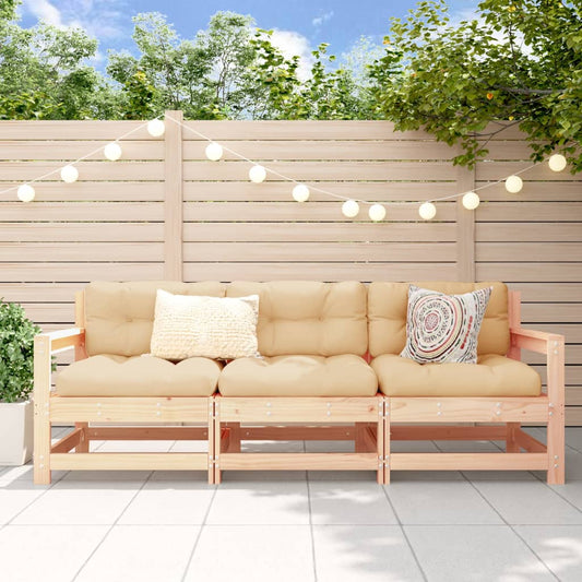 3 Piece Garden Lounge Set Solid Wood Pine