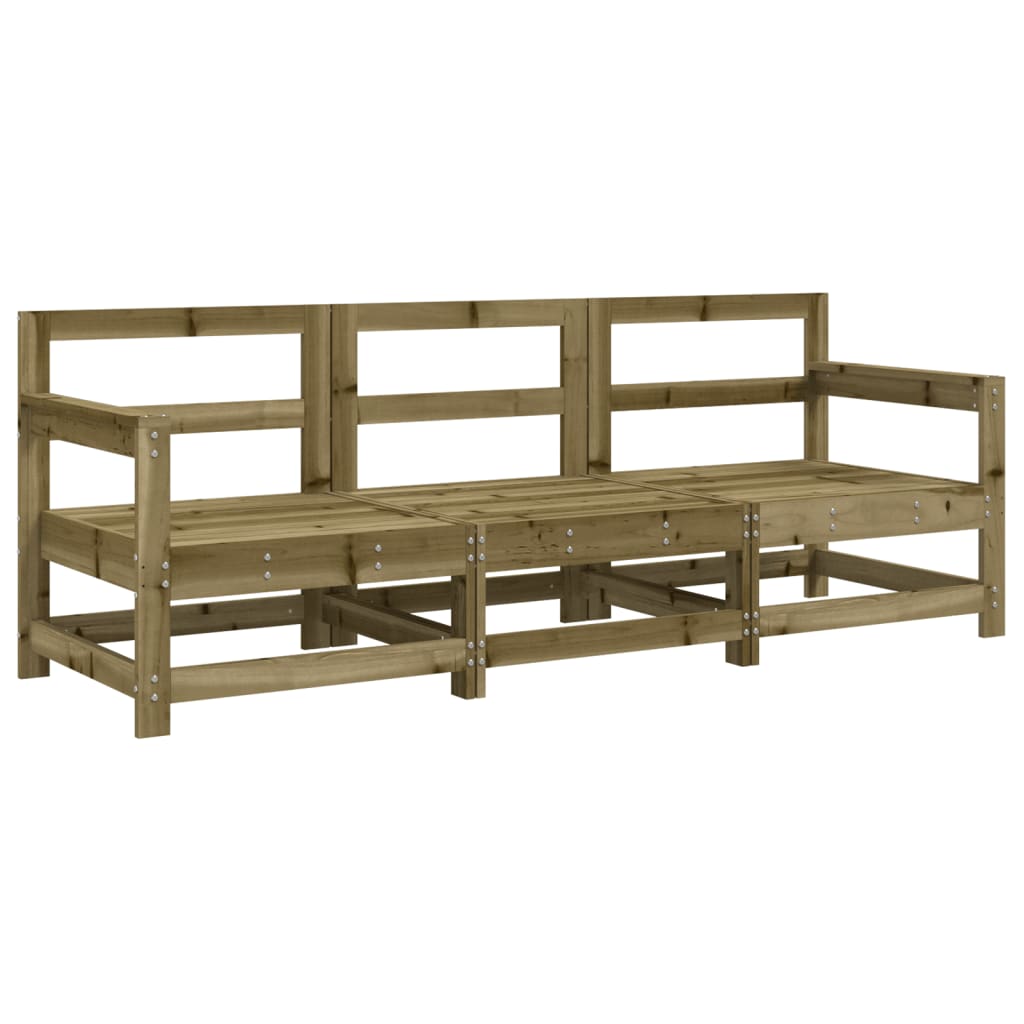 3 Piece Garden Lounge Set Impregnated Wood Pine