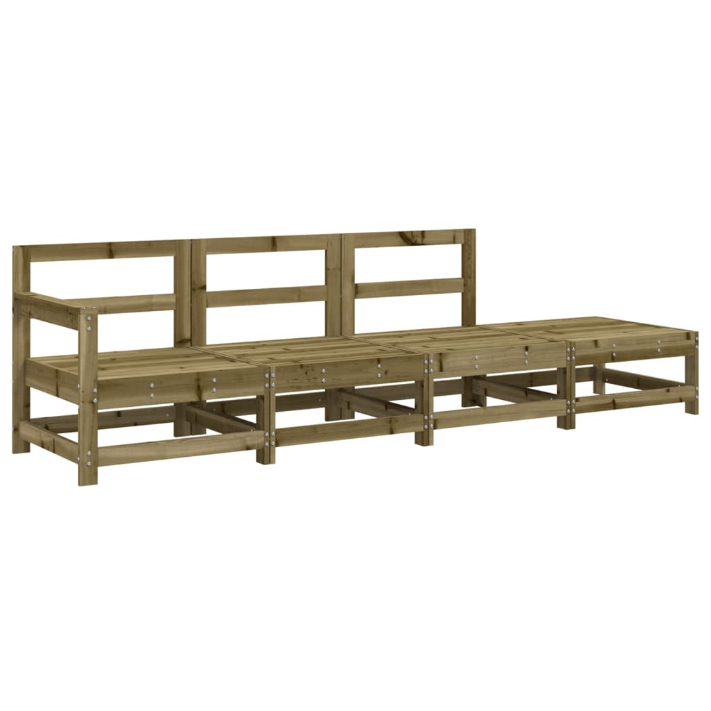 4 Piece Garden Lounge Set Impregnated Wood Pine