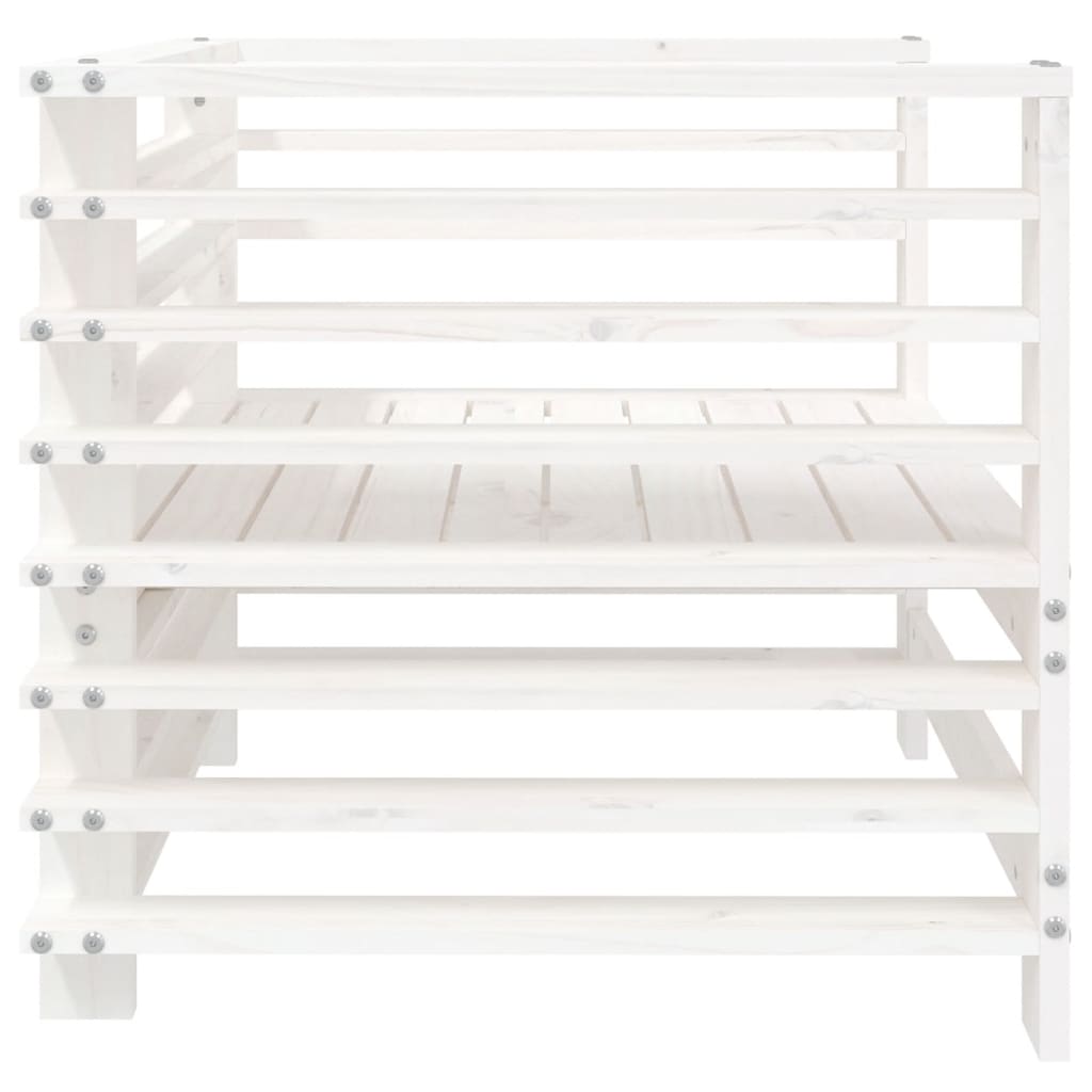 Garden Chairs 2 pcs White Solid Wood Pine