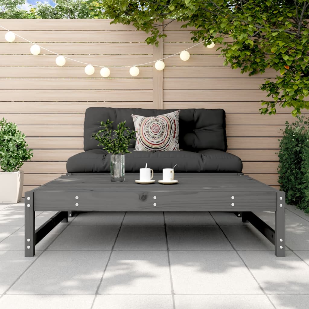 Garden Footstool Grey 120x80 cm Solid Wood Pine