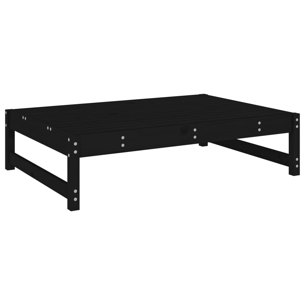 Garden Footstool Black 120x80 cm Solid Wood Pine