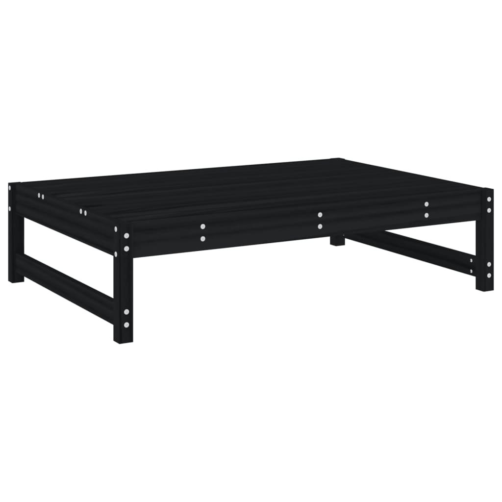 Garden Footstool Black 120x80 cm Solid Wood Pine