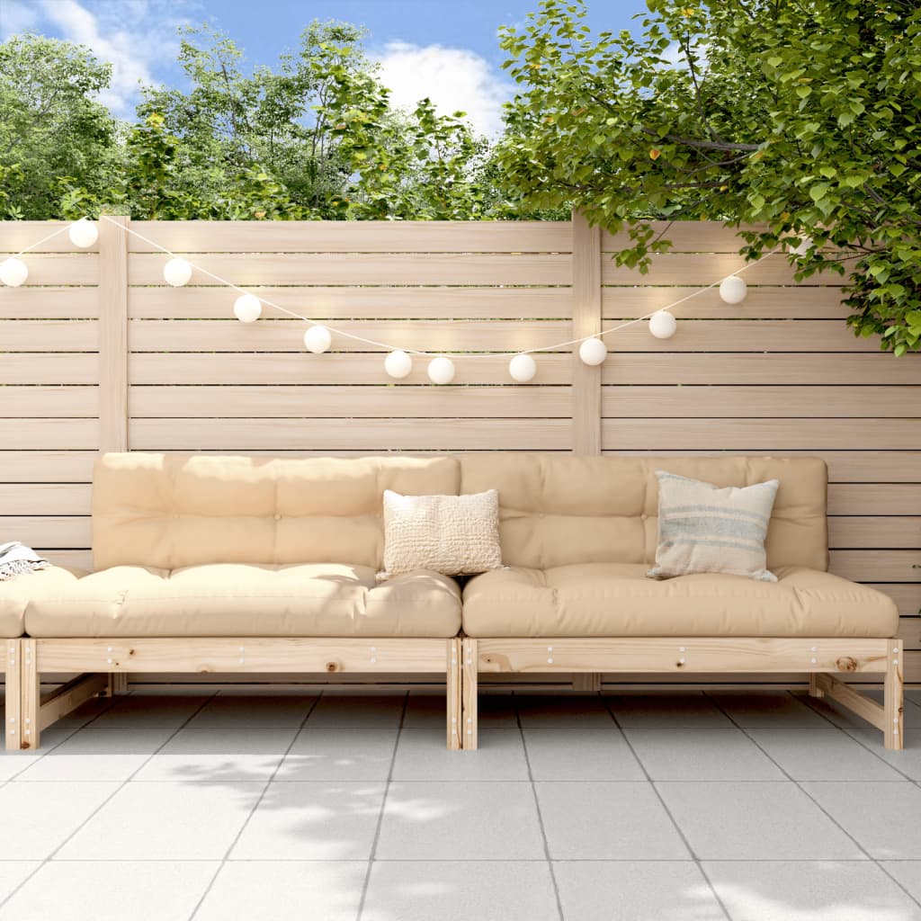 vidaXL Garden Middle Sofas 2 pcs 120x80 cm Solid Wood Pine