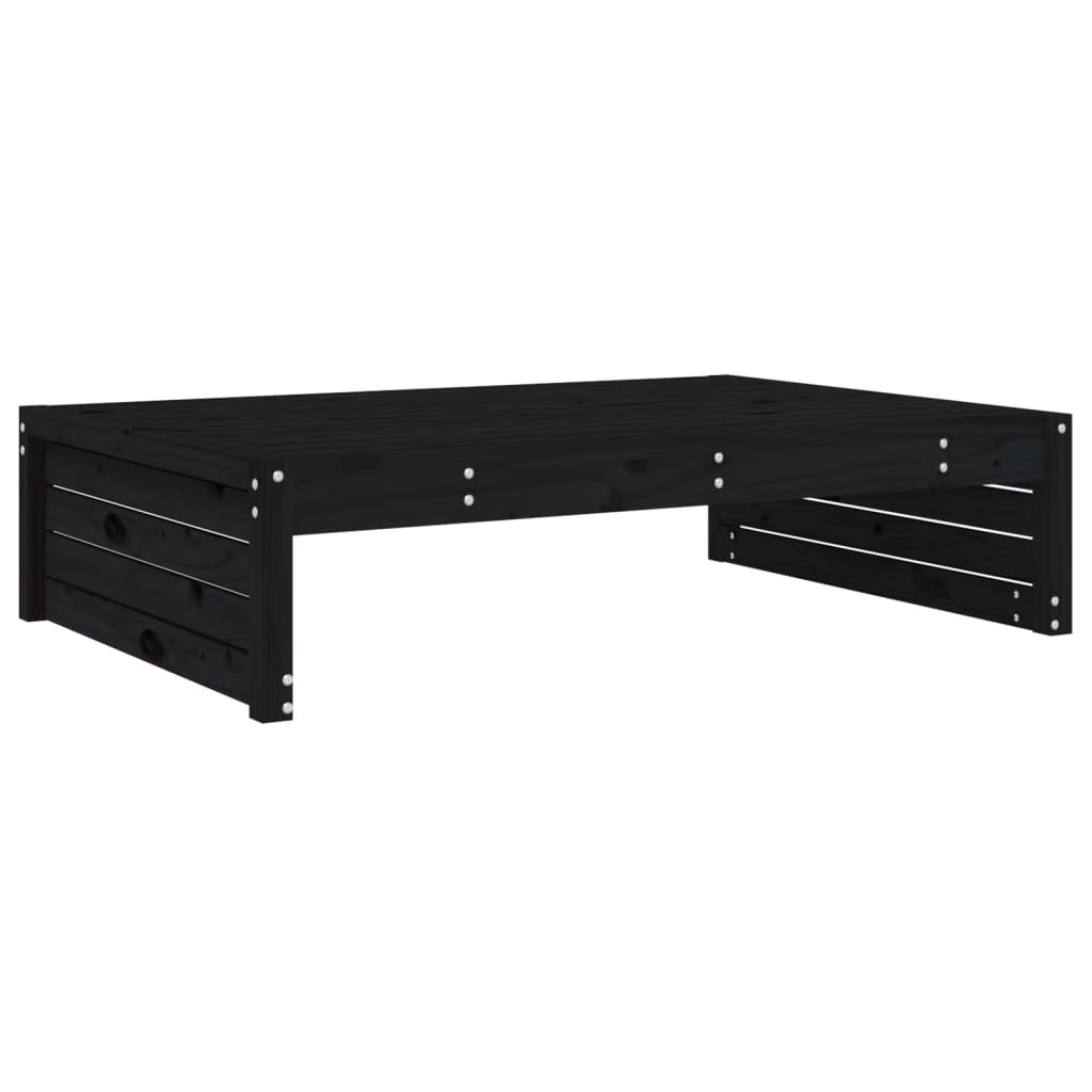 Garden Footstool | Black | Solid pine wood | 120x80 cm | Modular
