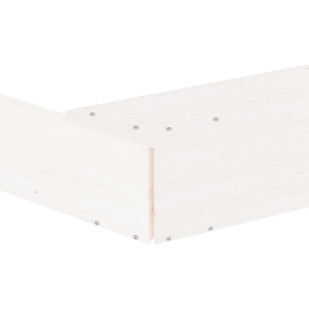 Sandbox with Seats White Octagon Solid Wood Pine