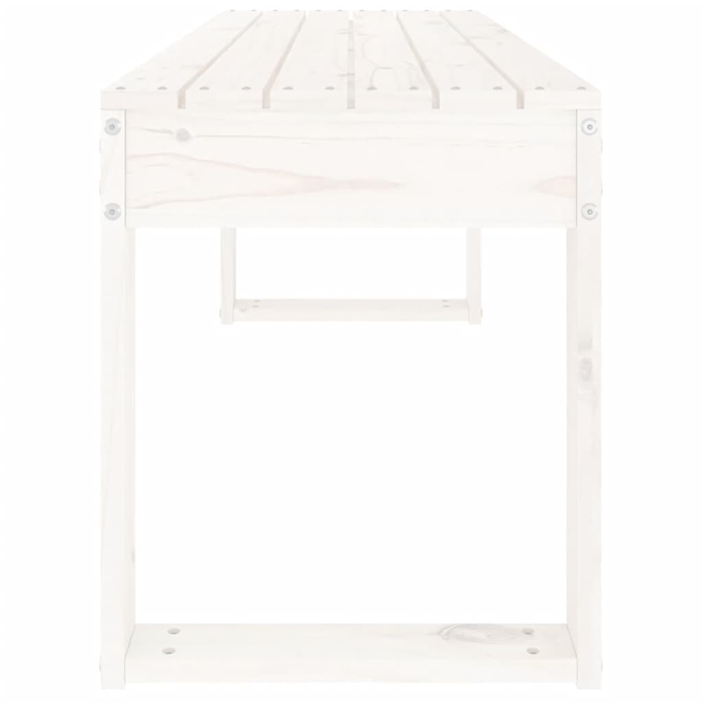 vidaXL Garden Bench White 110x38x45 cm Solid Wood Pine