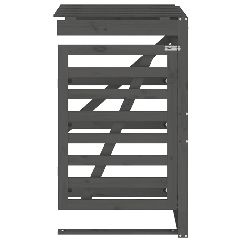 Wheelie Bin Storage Extension Grey Solid Wood Pine