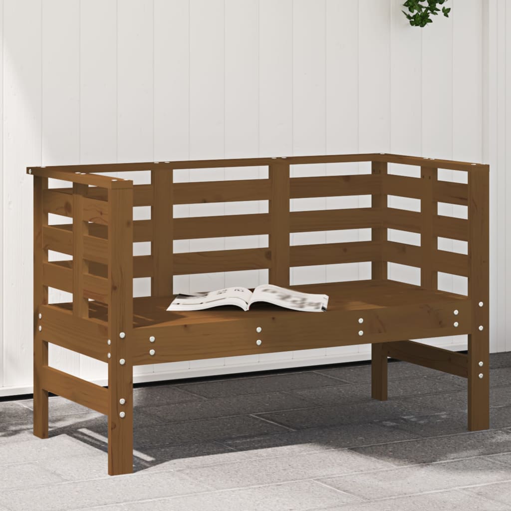 Garden Bench | Honey brown | Solid pine wood | Standard |  Tough